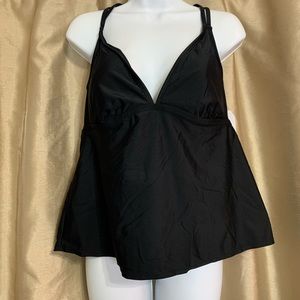 Time and Tru Missy Tankini Top Black XL